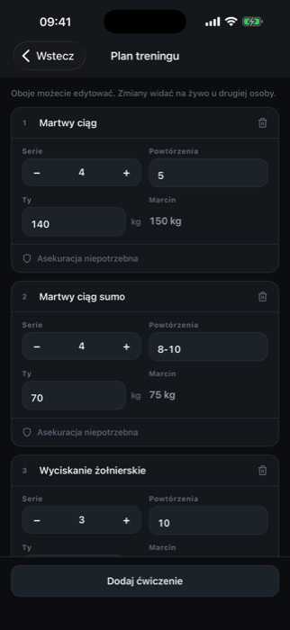 Wspólny plan i ciężary obu osób